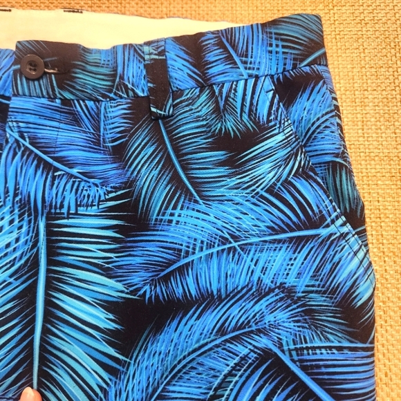 Hreski‎ Pants Mens 34x29 Blue Black Floral Print Golf Chino Straight Stretch - Picture 7 of 9